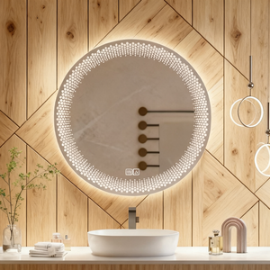 Venta Directa de Fábrica, Accesorios de <span class=keywords><strong>Baño</strong></span> para Casa y Hotel, <span class=keywords><strong>Espejo</strong></span> de Vanidad Inteligente con LED Antivaho, Formas Personalizadas, OEM/ODM - Product Image 3