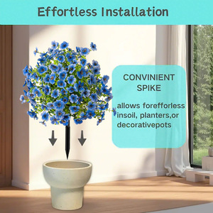 <span class=keywords><strong>Boule</strong></span> de fleurs artificielles colorées résistantes aux UV pour extérieur, topiaire sur piquet de jardin, arbuste multicolore pour porche, allée, décoration commémorative - Product Image 2