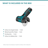 Mini-meuleuse d'angle sans fil portable avec déclencheur coulissant, moteur sans balais, disque de meulage en acier inoxydable pour bricolage