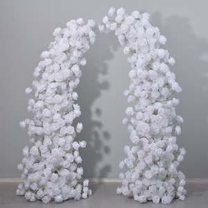Y-HOA004 Wedding Event Rose <b>Flower</b> Arch Arrangement Silk Horn <b>Flower</b> Runner for Arch Wedding <b>Flower</b> Arch Backdrop - Product Image 2