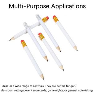 Оптовая продажа, персонализированный карандаш с логотипом, предварительно заостренные короткие круглые деревянные карандаши мини-карандаш для гольфа, для класса гольфа, офиса учителя - Product Image 5