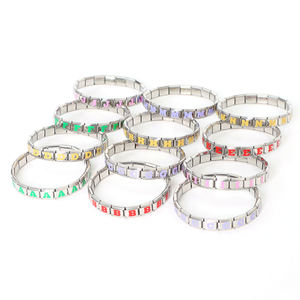 Moda amor carta suerte Acero inoxidable italiano pulsera encanto italiano pulsera al por mayor - Product Image 5