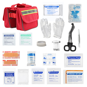 Kit de Emergencia para Bicicleta Rojo y Negro Impermeable con Suministros de Primeros Auxilios para Ciclismo - Product Image 1