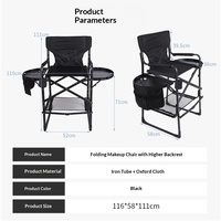 Chaise de jardin pliable de luxe DomeRide Large Director en tissu Oxford, idéale pour la plage, le bureau et le maquillage