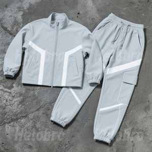 Completo Sportivo Unisex in Nylon con Zip, <span class=keywords><strong>Pantaloni</strong></span> Morbidi Effetto Stropicciato e Polsini Elastici, Giacca Antivento - Product Image 3