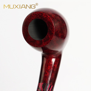 MUXIANG Briarwood Smoking Pipe Bent Type 3mm Filter Rubber Mouthpiece Tobacco Pipe - Product Image 2