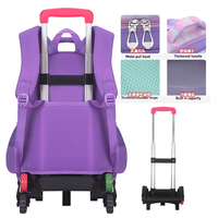 Juego de 3 Piezas de Mochila, Estuche para Lápices y Bolsa de Almuerzo para Estudiantes de Primaria, Mochila Escolar Impermeable con Dibujos Animados, Bolsas con Ruedas de 16 Pulgadas para Niños