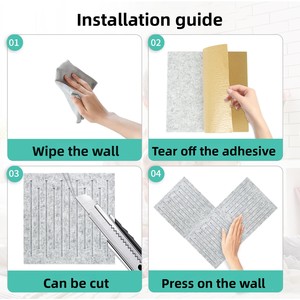Paneles Acústicos Autoadhesivos Modernos de 9 mm, Paneles de Fibra de Poliéster Cuadrados de Alta Densidad para Absorción de Sonido, para Hogar, Oficina, Estudio - Product Image 3