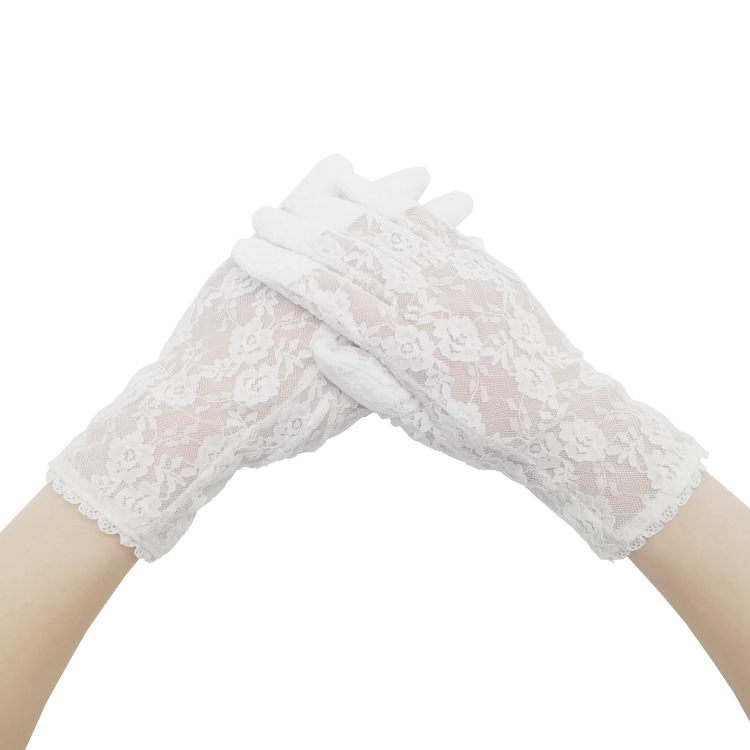 Короткие белые свадебные перчатки для девочек