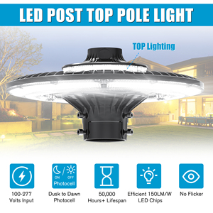 60W -150w LED AREA LIGHT 5000K 100-277VAC Led Post Top <strong>Garden</strong> Light WITH PHOTOCELL - Product Image 2