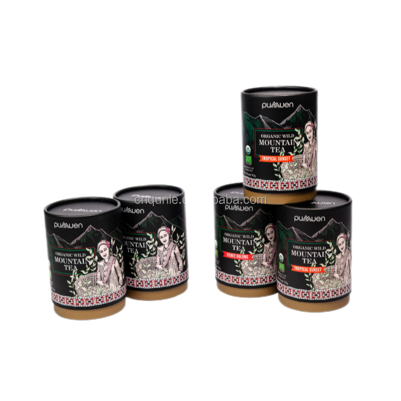 cylinder biodegradable tea co<i></i>ntainer packaging tea package wholesale