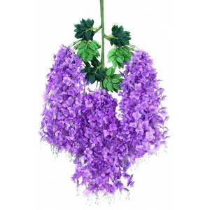 Fei Shuo Simulated Wisteria Flower Wall Hanging Violet Artificial Flower Vine Dense <b>Decorative</b> Strips Wedding Ceiling <b>Decoration</b> - Product Image 1