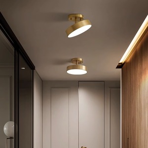 Plafonnier LED moderne minimaliste nordique pour entrée, luminaire créatif en cuivre massif à montage en surface pour la maison - Product Image 2