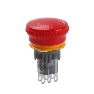 Bouton-poussoir d'arrêt d'urgence en plastique IP65, tête champignon, réinitialisation rotative, étanche, 16 mm, 1NO 1NC, 3 broches, rouge, CE, 3 broches/6 broches - Product Image 4
