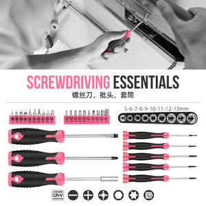 Juego de Herramientas para el Hogar de 54 Piezas Color Rosa, con Llaves y Alicates de Acero al Cromo Vanadio, Kit de Reparación para Proyectos de Bricolaje - Product Image 4