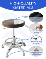 Chaise pivotante ronde avec coussin en éponge haute densité, tabouret d'assistant dentaire pour clinique, hôpital, laboratoire