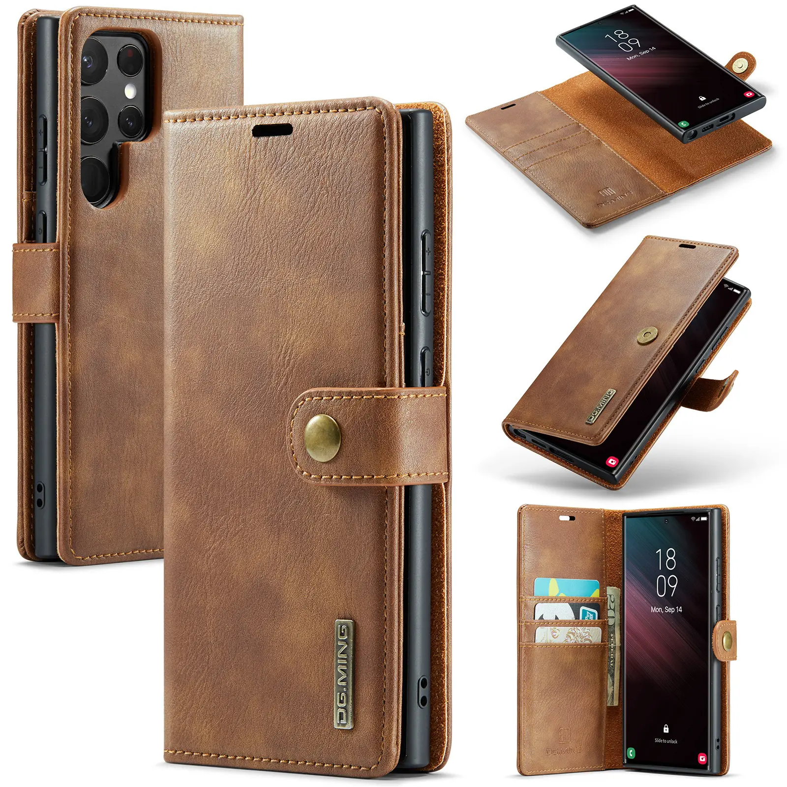 Luxury Wallet Phone Case for Samsung S23  Magnetic Detachable Leather Flip Cover Case for Samsung Galaxy S24 Ultra