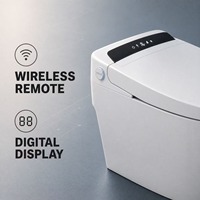 Toilette intelligente avec bidet intégré, affichage numérique, mémoire double utilisateur, lavage à l'eau chaude, siège chauffant, chasse d'eau automatique, buse autonettoyante