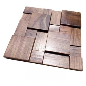 Nouveau style chinois salon TV fond panneau mural mosaïque noir <span class=keywords><strong>noyer</strong></span> panneau de <span class=keywords><strong>bois</strong></span> décoratif insonorisé diffuseur panneaux muraux - Product Image 4