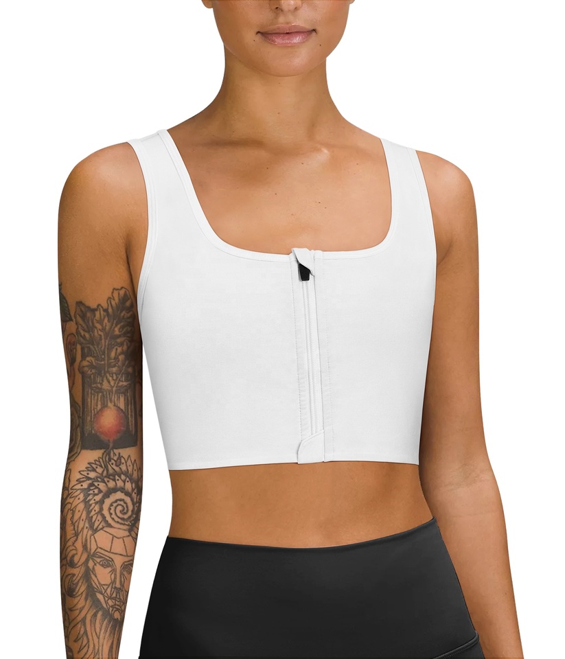 New Hot Sale Chest Binder For Tomboy Transgender Lesbians Ftm Square Collar With Front Zipper Binder Bra Tank Top