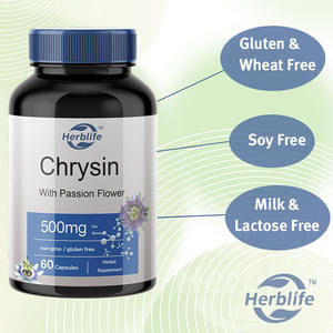 Vente chaude OEM - Personnalisable - Complément de chrysine |   500 mg |   60 capsules |   Extrait de fleur de la passion |   Non-OGM, sans gluten - Product Image 3