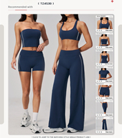 Ensemble de 2 pièces SHINBENE : soutien-gorge de sport dos nageur color block et legging de yoga 7/8 pour Pilates, gym et entraînement