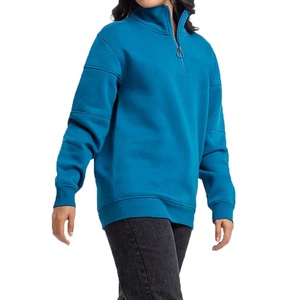 Sweat-shirt décontracté en coton premium pour femme, demi-zip, col rond, doux, pour l'automne et le printemps - Product Image 2