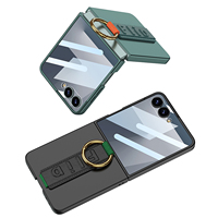 Estuche ultrafino impermeable a prueba de golpes para PC para Z Flip 5/6 con soporte de tira y soporte de pulsera de anillo de dedo