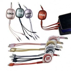 Cable de Carga para Teléfono con Diseño Personalizado, Cable de Datos USB Multifuncional de Alta Calidad 3 en 1 con Logotipo de Iluminación LED - Product Image 1