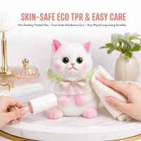 Peluche chat colorée, poupée chaton avec nœud papillon, jouet en peluche doux, cadeau pour enfants, filles, garçons, vente au détail et en gros