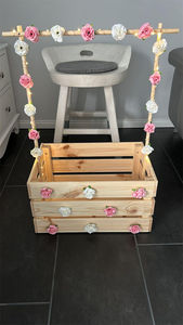 <span class=keywords><strong>Panier</strong></span> en bois pour cintres personnalisés, boîte à vêtements avec poignée pour nouveau-né, cadeau <span class=keywords><strong>de</strong></span> <span class=keywords><strong>naissance</strong></span> - Product Image 5