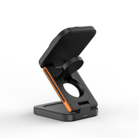 Personnalisé 15W Portable 3-en-1 Chargeur Magnétique Sans Fil Support et Support Charge Rapide Téléphone Écouteur Montre