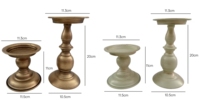 Juego de Portavelas de Hierro Forjado en Oro Blanco Mate, Candelabro con Bandeja Redonda Plana para Oficina, Dormitorio, Decoración de Mesa de Estilo Nórdico