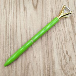Stylo à bille rotatif en métal avec tête de diamant brillante, multicolore, logo gravé personnalisé, souvenir de mariage ou d'événement - Product Image 1
