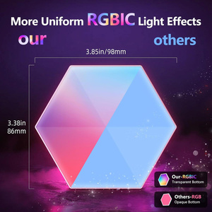 Lámpara de Pared LED Hexagonal Inteligente RGB Regulable para el Mercado Francés, Dormitorio y Estudio con Sincronización Musical - Product Image 2