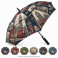 Parapluie de golf vintage à l'effigie de la tour Eiffel, double couche, coupe-vent, grand format, impression personnalisée, idéal pour souvenir de voyage ou cadeau