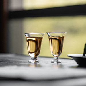 Transparent Glass Stemmed <b>Teacup</b> Bell Shaped For Kung Fu Tea Ceremony Green Tea Tasting Cup Without Lid Dehua County Origin - Product Image 5