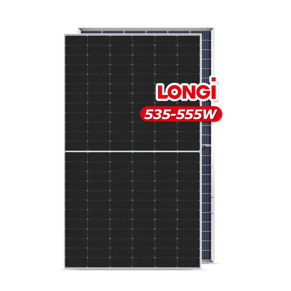 Longi doble vidrio Hi-Mo5 LR5 72HBD 535W 545W 555W panel solar bifacial tejas para el hogar kit completo