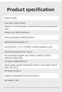 Caja Mini-ITX de chasis pequeño Caja de <span class=keywords><strong>PC</strong></span> ultraportátil huella pequeña para <span class=keywords><strong>PC</strong></span> de escritorio con panel lateral de vidrio - Product Image 6