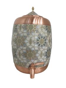 Dispensador de Agua de Cobre Puro de 08 Litros, Impreso con Diseño Clásico, a Prueba de Fugas, para Uso en el Hogar y la Oficina, Salud Ayurvédica - Product Image 2