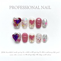 Diseño 1001-1100 Logotipo personalizado de alta calidad Prensa de pintura a mano en las uñas Hecho a mano 10 piezas Ataúd Almendra Cuadrado redondo Arte de uñas para mujeres