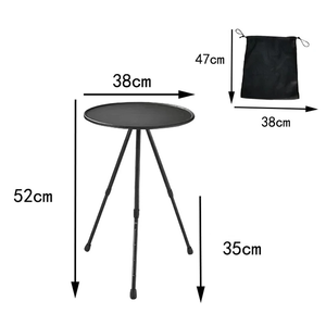 Pieghevole <span class=keywords><strong>tavolo</strong></span> da campeggio regolabile Picnic gambe pieghevole <span class=keywords><strong>tavolo</strong></span> rotondo leggero alluminio piccolo esterno in metallo mobili da esterno facile - Product Image 2
