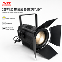 Projecteur LED professionnel 200W à mise au point manuelle, CRI élevé, bicolore en option, refroidissement silencieux, contrôle DMX, lampe pour studio TV