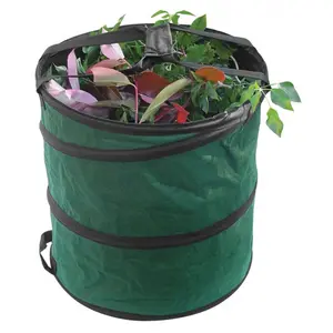 Strong collapsible outdoor pop up yard waste garden leaf container for collecting leaves