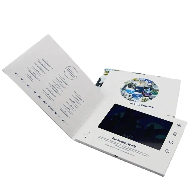 Neue Haar produkte Papier Kunst Handwerk Preis hochwertige LCD-Geschenk box Werbe karte Musikbuch Video Broschüre Mailer