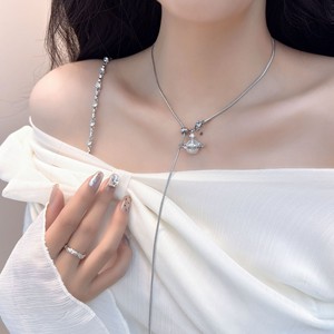 Collana <span class=keywords><strong>con</strong></span> luna e stella a 3 strati in acciaio inossidabile girocollo a catena a Y per donna gioielli <span class=keywords><strong>con</strong></span> <span class=keywords><strong>ciondolo</strong></span> a strati - Product Image 4