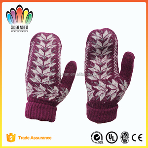FT FASHION <span class=keywords><strong>Fille</strong></span> Mignon Jacquard Tricot <span class=keywords><strong>Mitaine</strong></span> Gants avec Polaire À L'intérieur - Product Image 3