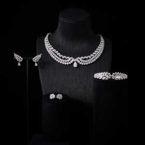 241203 Dubai bridal קובייז שרשרת תכשיטים סטים לנשים קסם המפלגה קריסטל נישואין אירוסין חתונה - Product Image 6