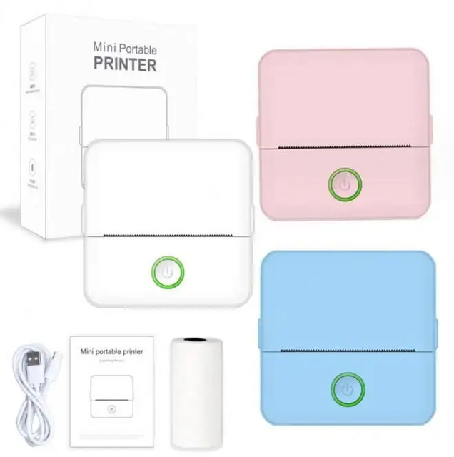 Mini Portable Printer Pocket Wireless Smart Inkless Printer Label Photo Printing 57mm Thermal Paper Printer