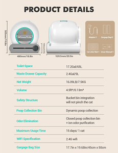 Arenero Inteligente Automático para Gatos con Wifi, Autolimpiable, con Control por Aplicación - Product Image 6